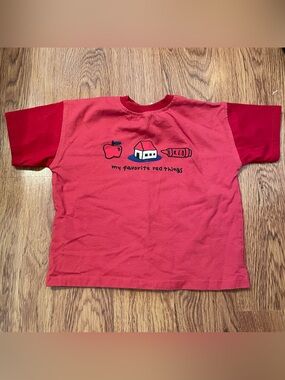 Zara Kids Red Short-Sleeve Graphic Tee - "My Favorite Red Things"